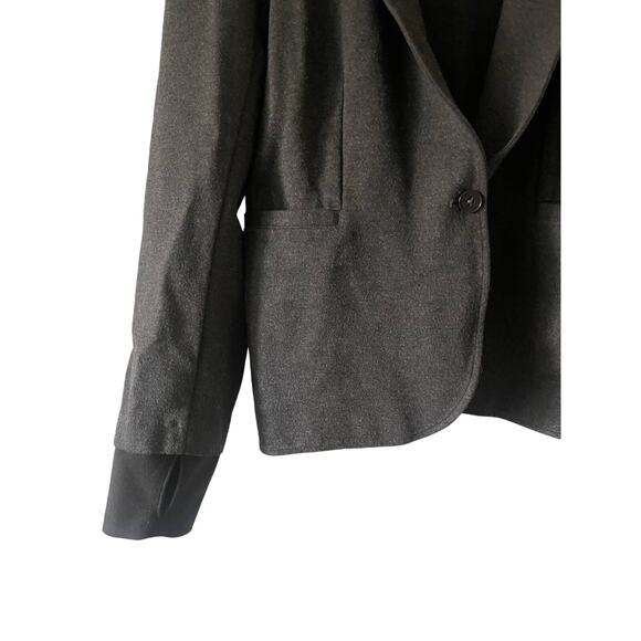 Betabrand Active Ponte Blazer Charcoal Medium Single Button - Picture 3 of 8